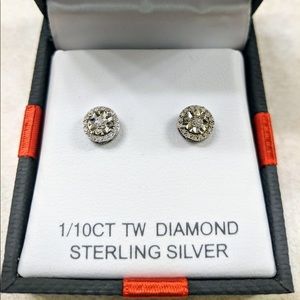 Diamond Sterling Silver Earrings